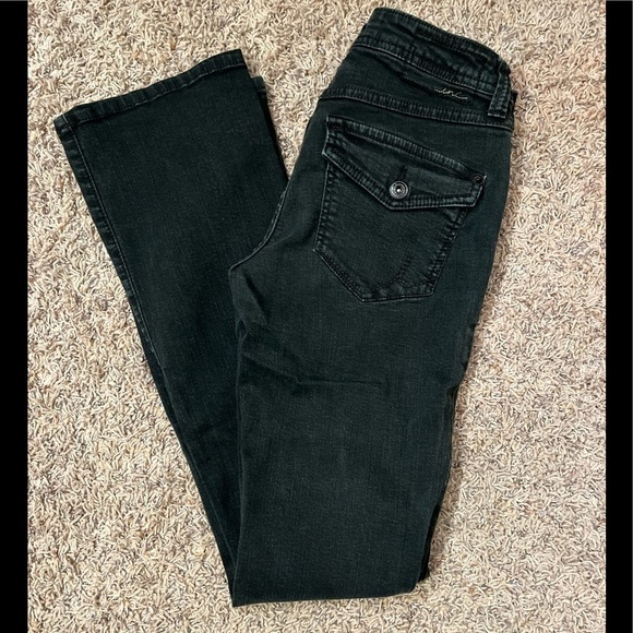 INC International Concepts Black Boot Leg Regular Fit Jeans Sz 0 - Picture 1 of 6